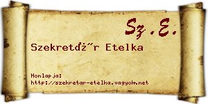 Szekretár Etelka névjegykártya